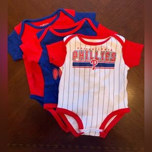 Phillies onesies, 3-6 months